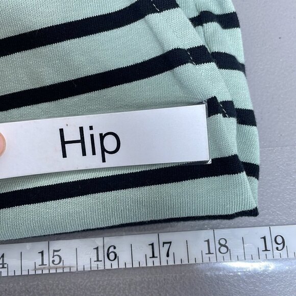 Ganni Anthroplogie Old Spice Jersey Skirt Mini Striped Green Black Size Medium M - Picture 14 of 16